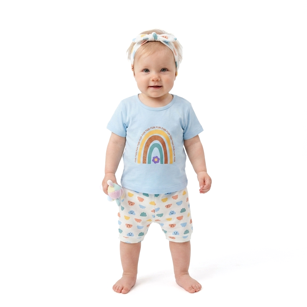 Baby Girl 2 Piece Rainbow Suit - Image 2