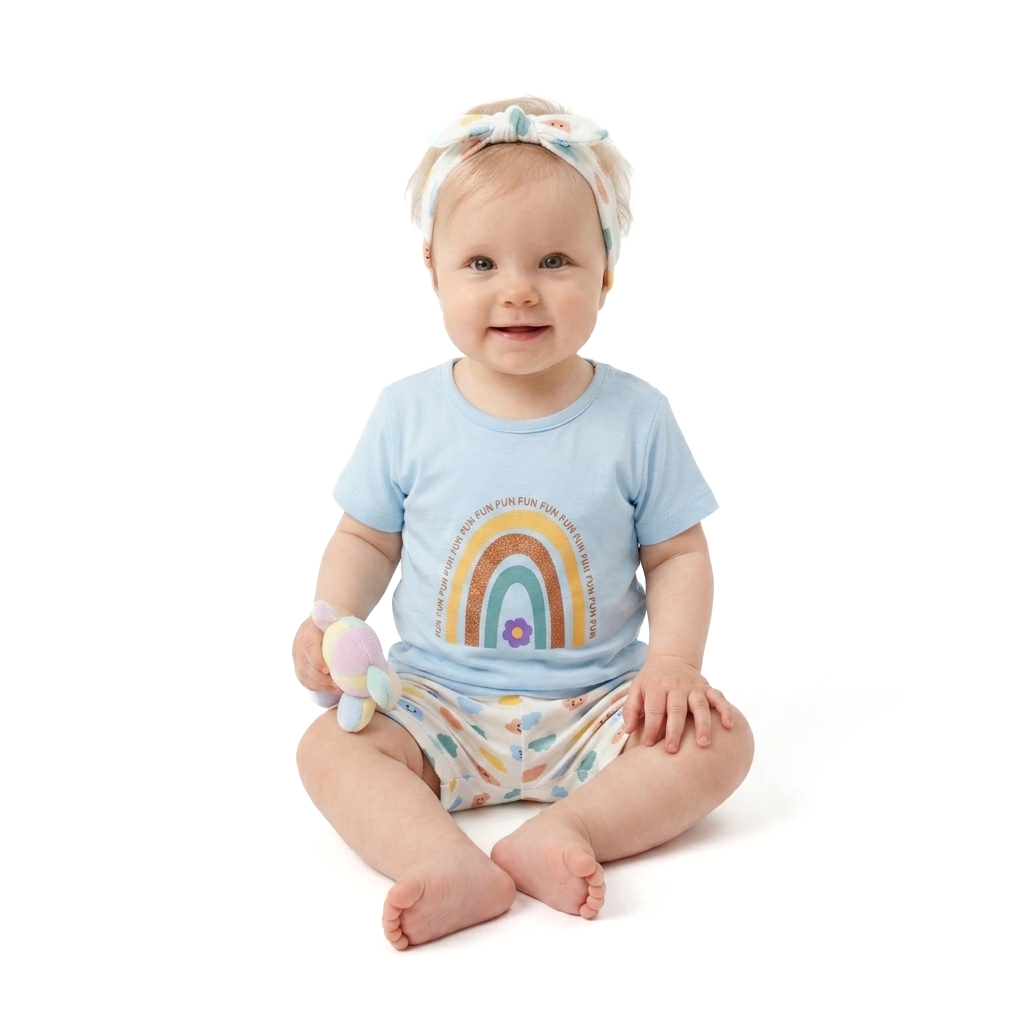 Baby Girl 2 Piece Rainbow Suit - Image 3