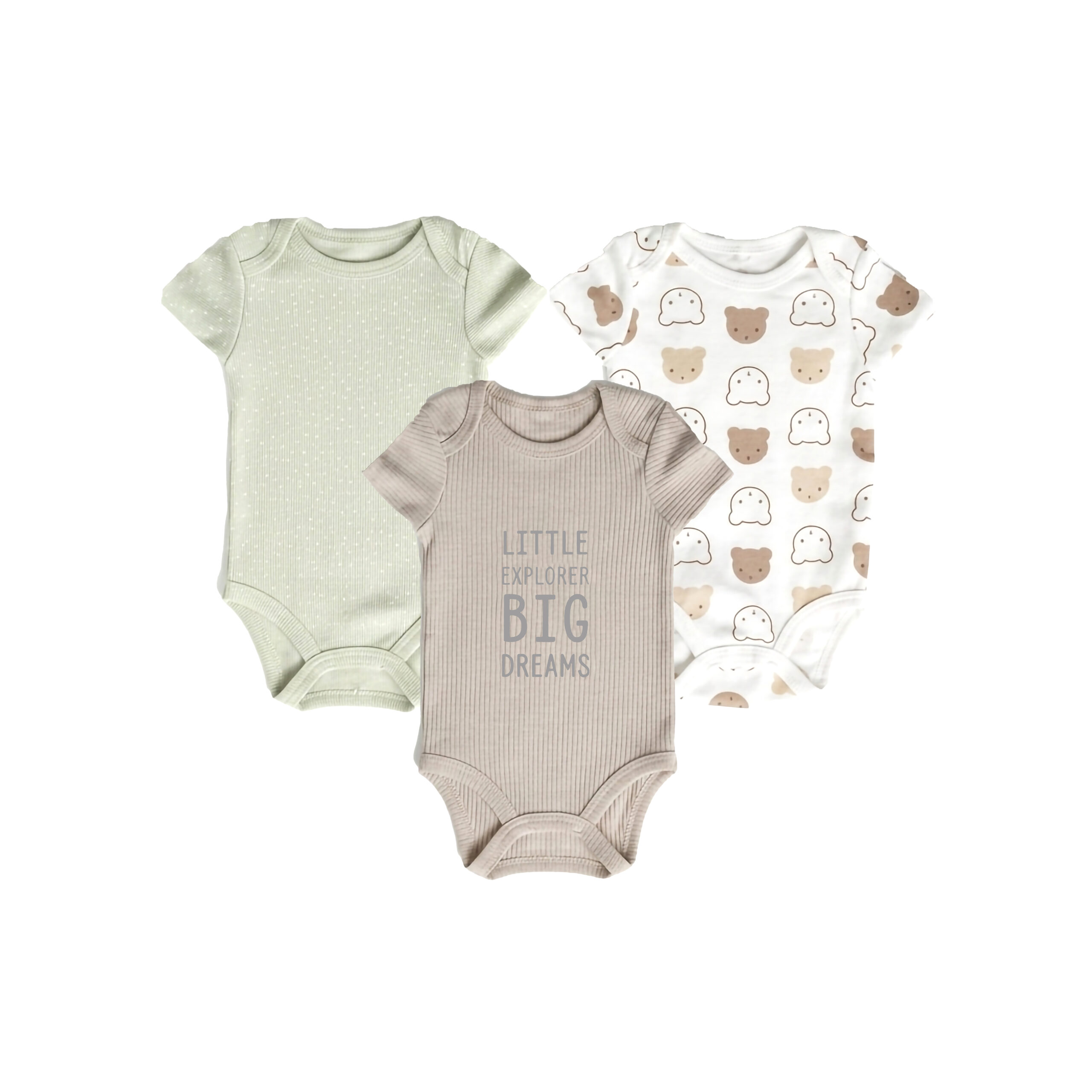 Pack of 3 Light Brown Bodysuit