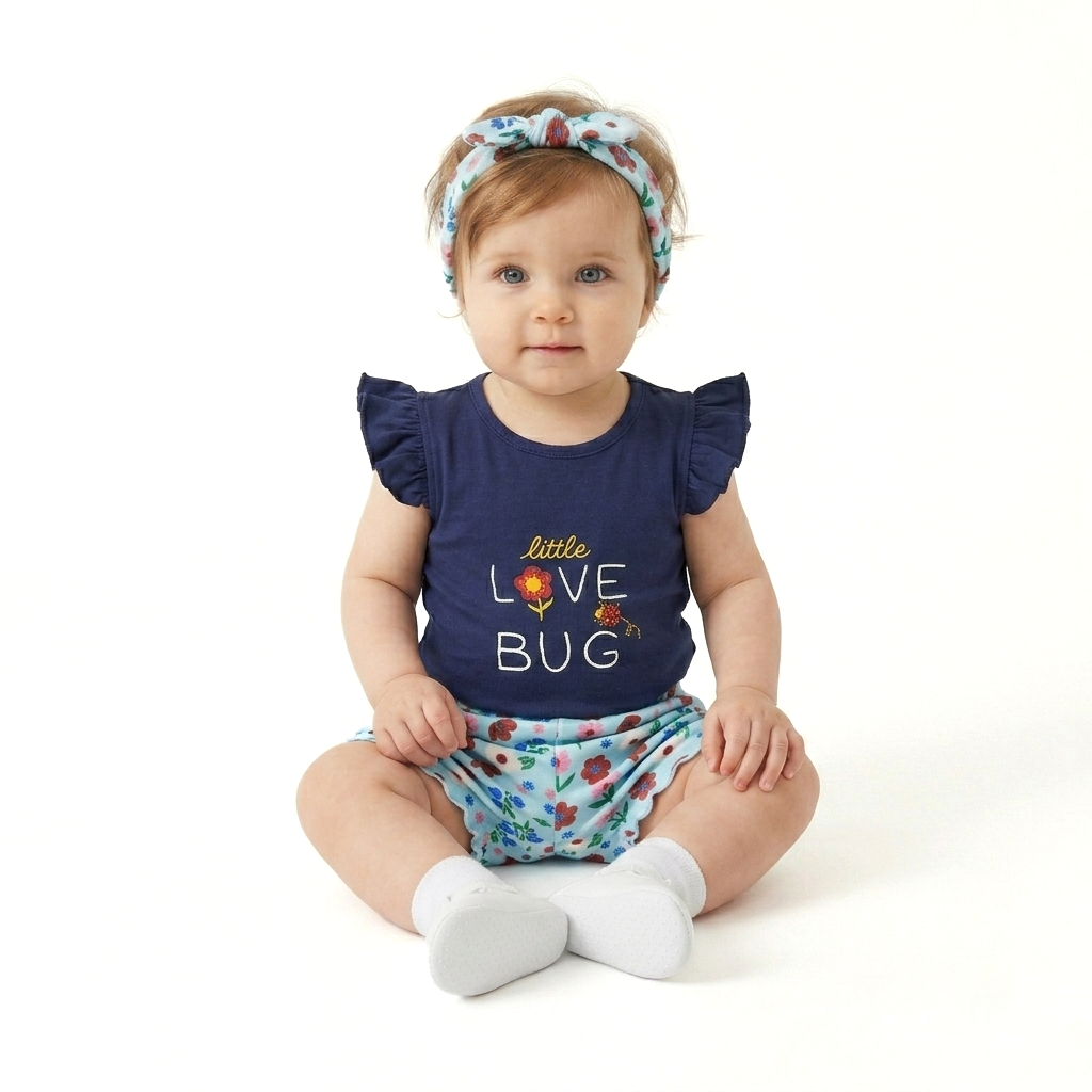 Baby girl 2 piece Love Bugs suit - Image 2