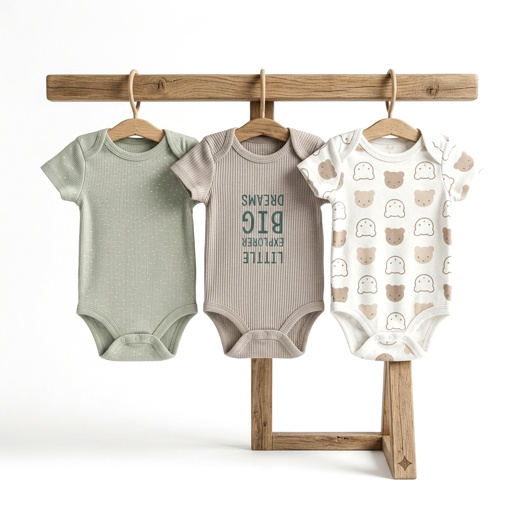 Pack of 3 Light Brown Bodysuit - Image 2