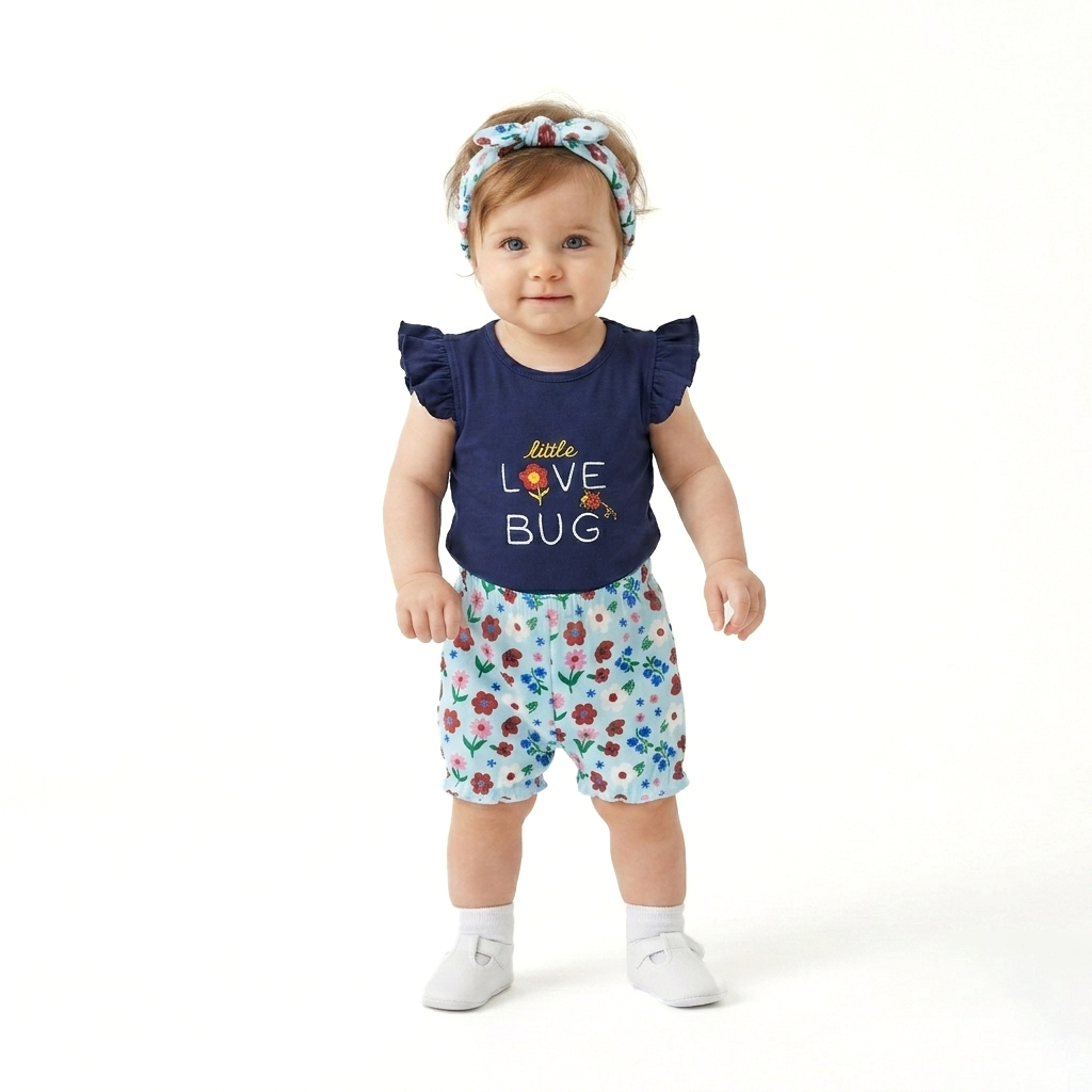 Baby girl 2 piece Love Bugs suit - Image 3