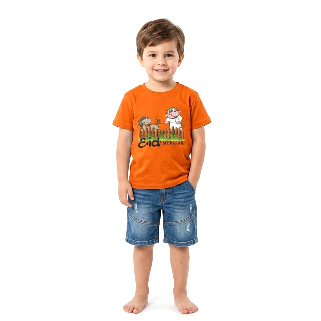 Bakra Eid Unisex Orange Tee - Image 2