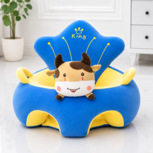 Cow Baby Seater with soft plush fabric, ergonomic support and comfortable seating for babies.