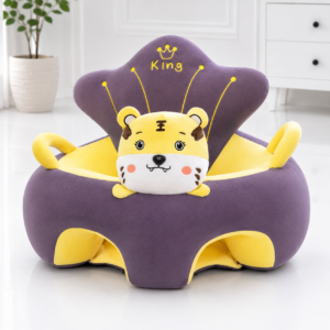 Tiger Baby Seater with soft plush fabric, ergonomic back support and comfortable seating for babies.