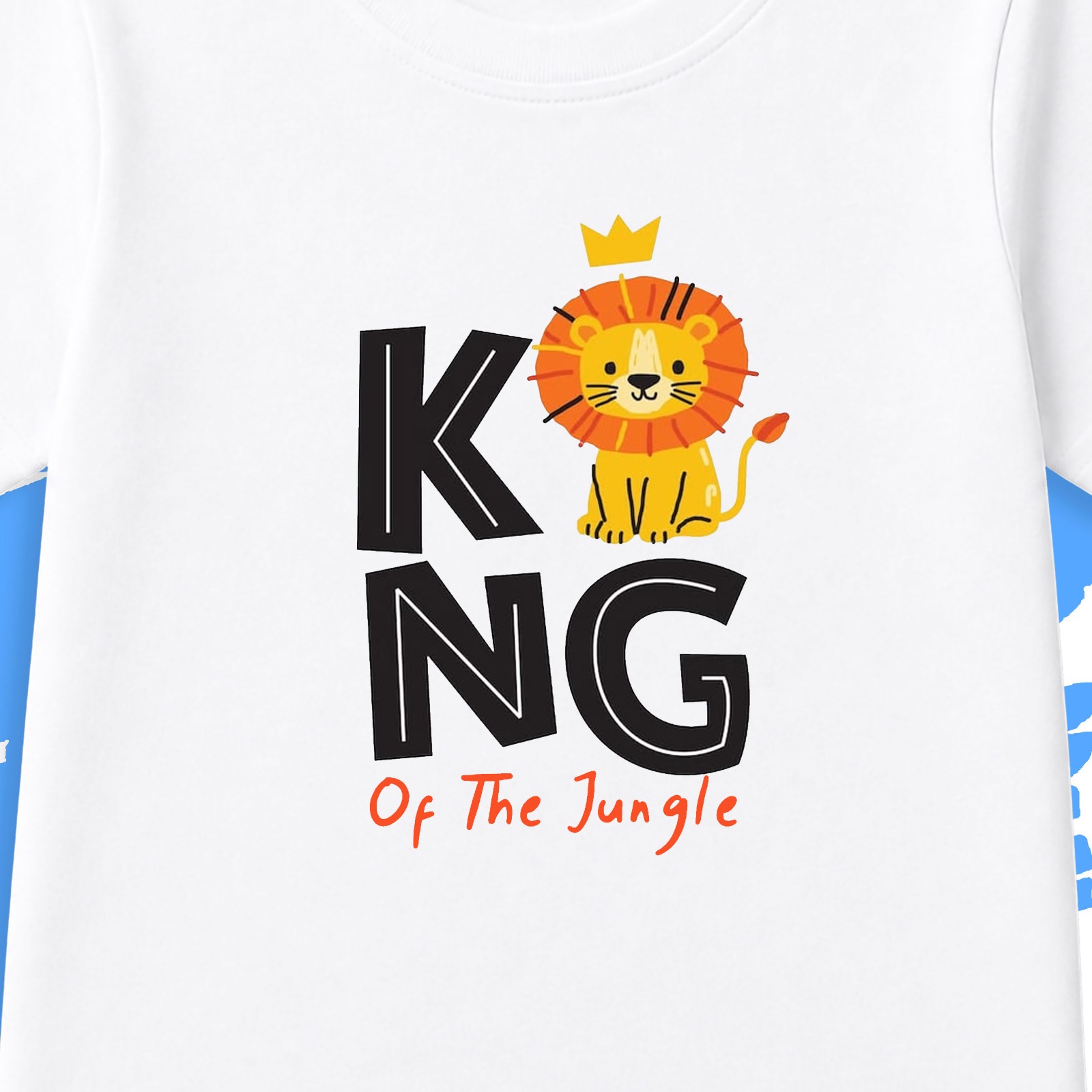 White kids summer t-shirt with lion design