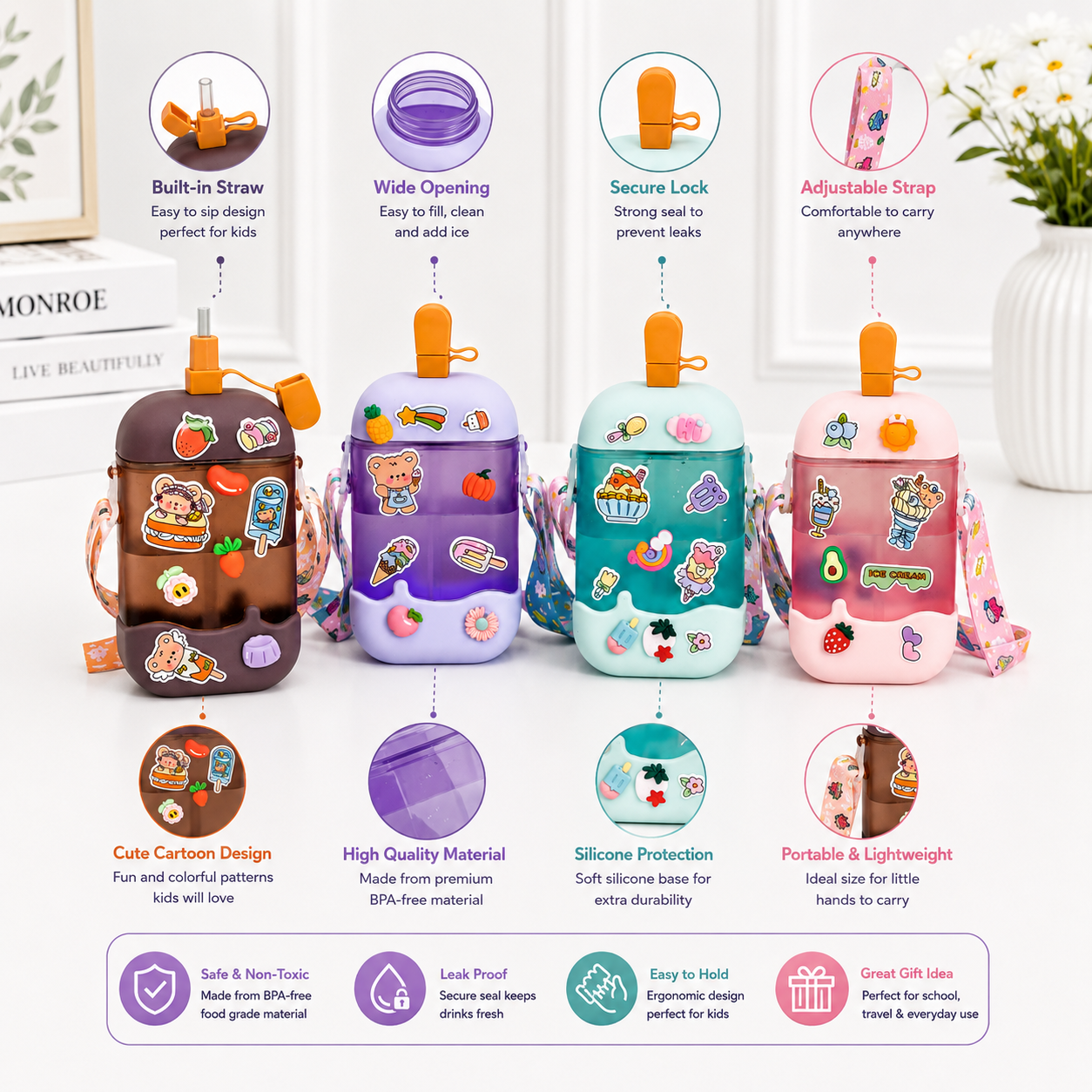 Kids Sipper Water Bottle Info Image