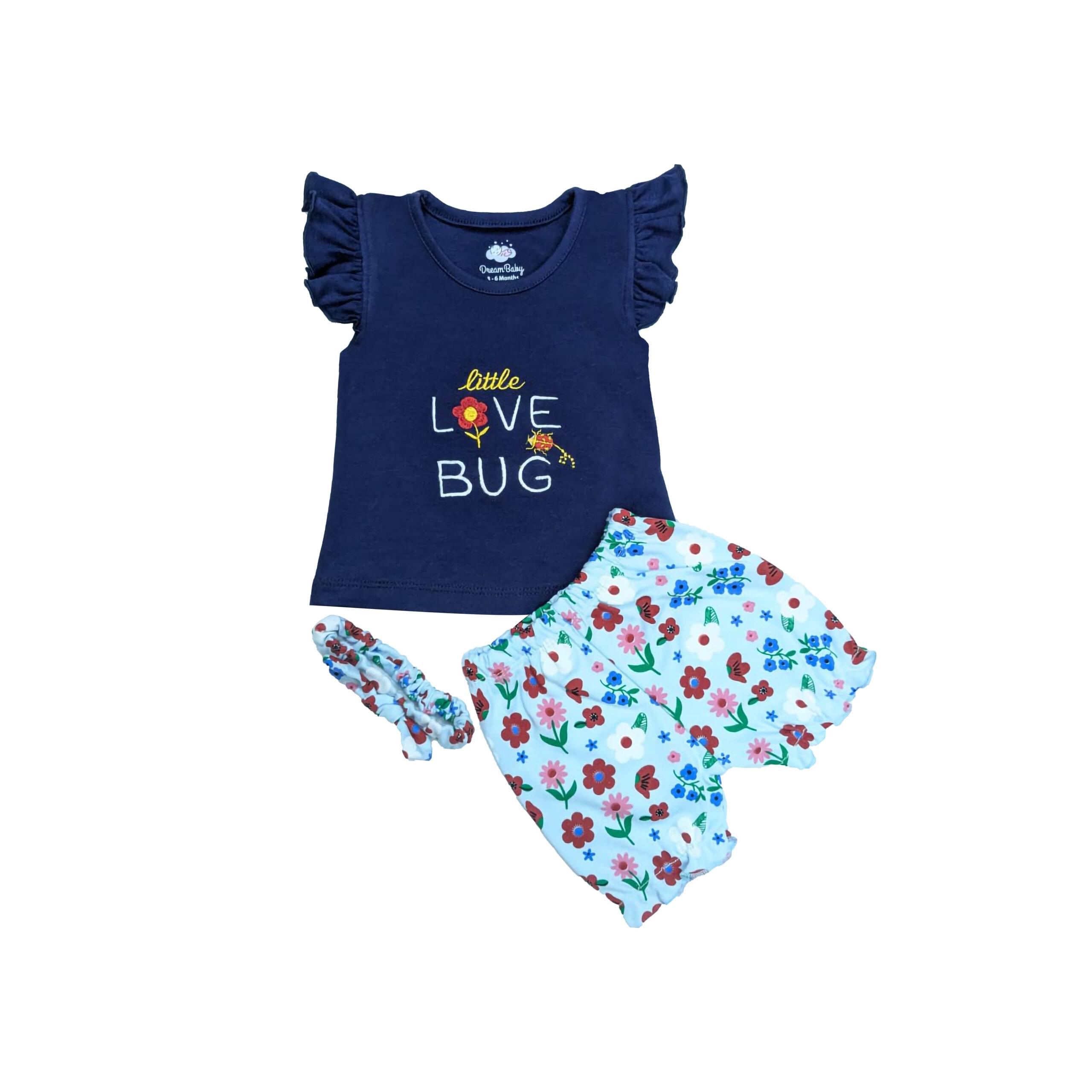 Baby girl 2 piece Love Bugs suit