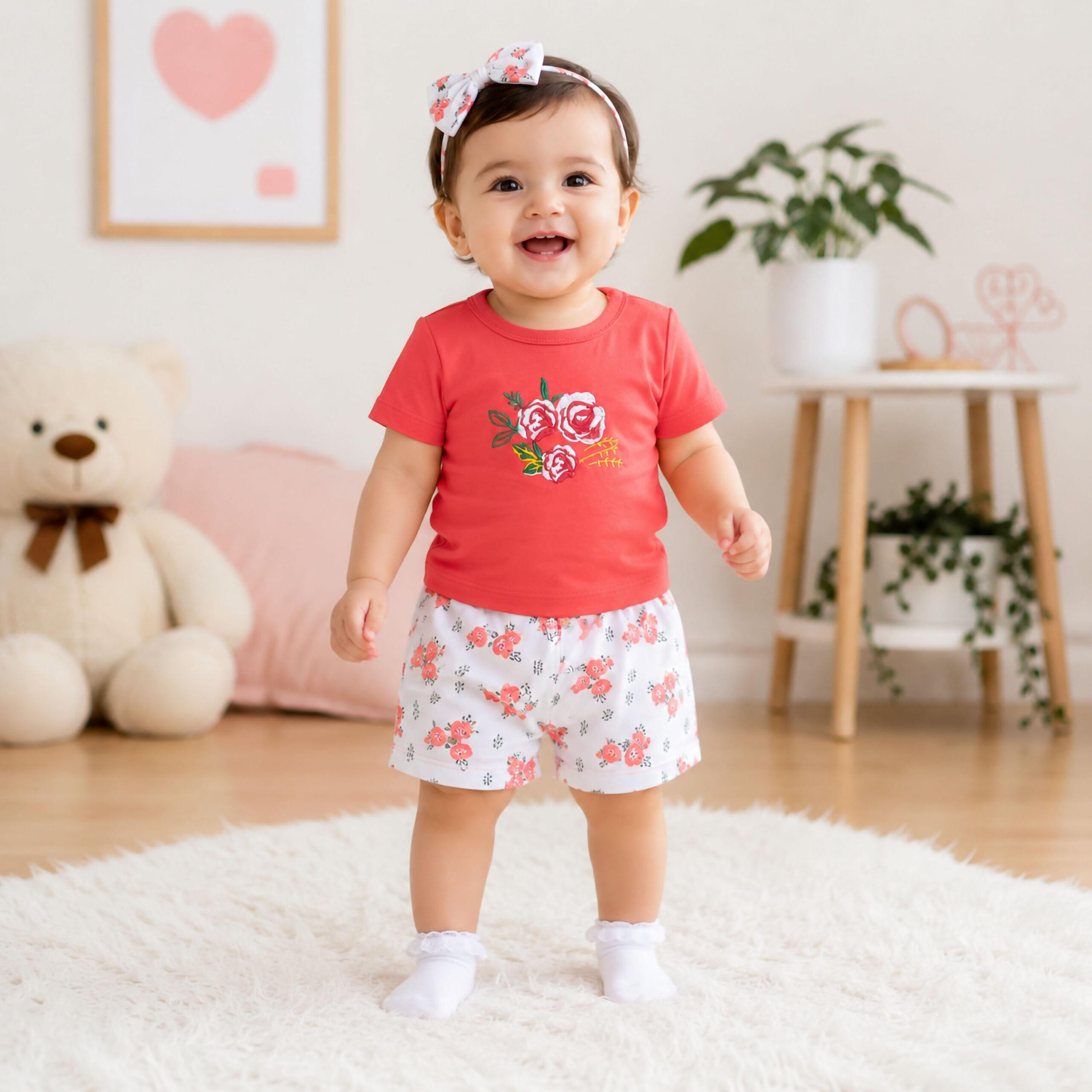 Baby Girl Flower Summer 2 Piece Outfit Set - Image 3