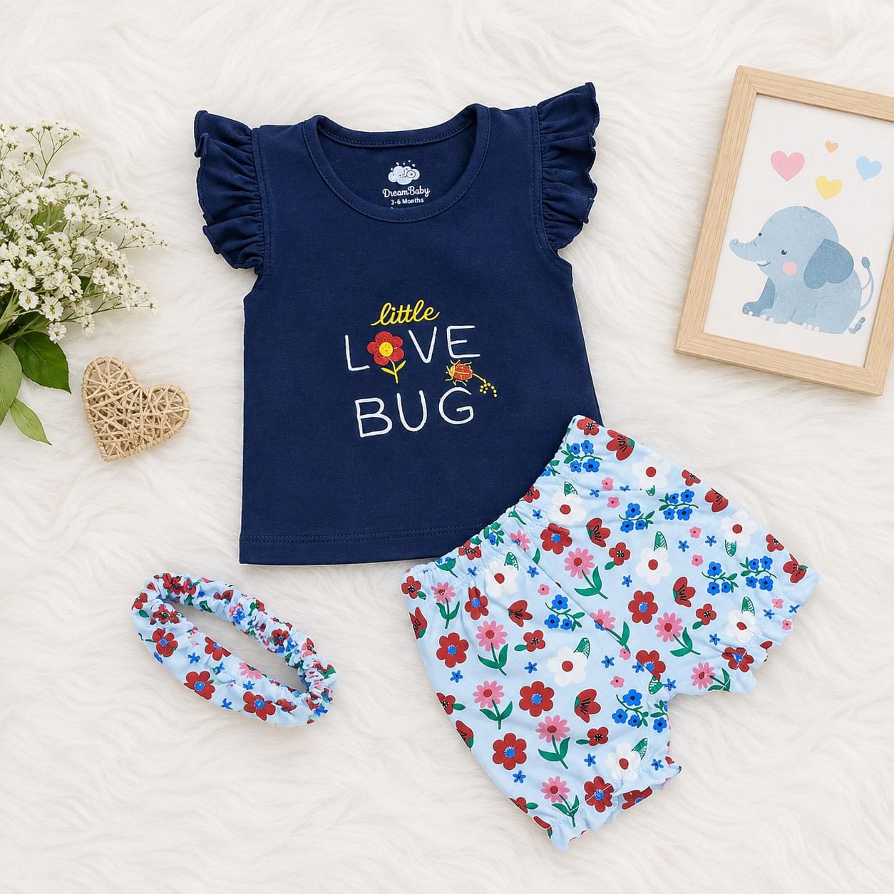 Baby Girl Summer Love Bugs Outfit