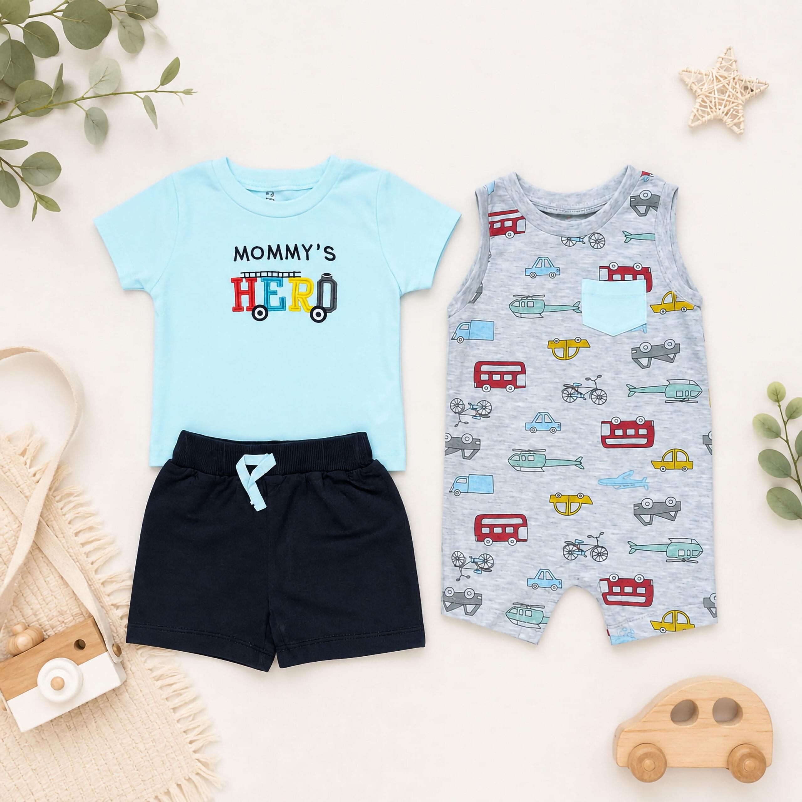 Baby Boy Summer Hero Outfit Set