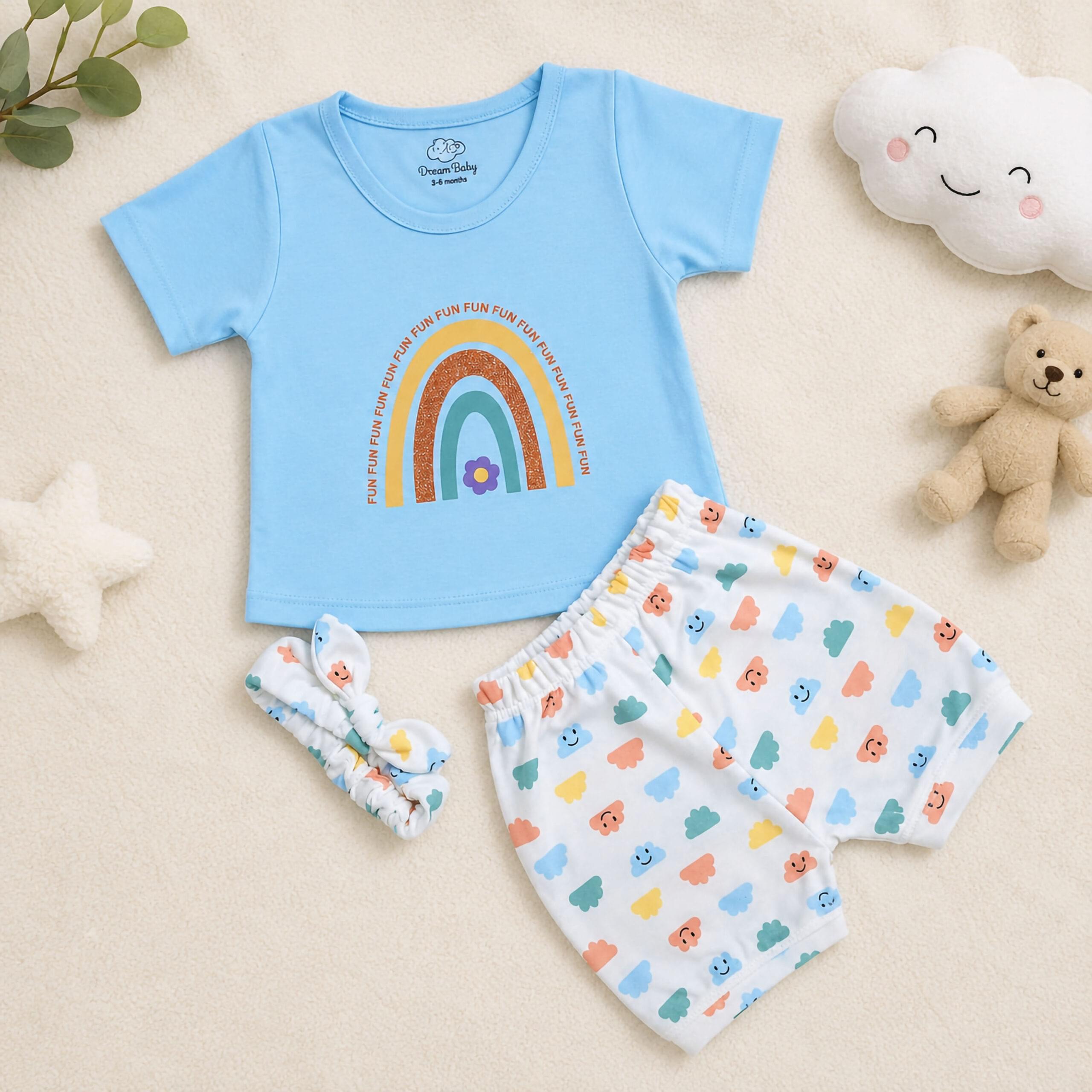 Baby Girl Summer Rainbow Outfit