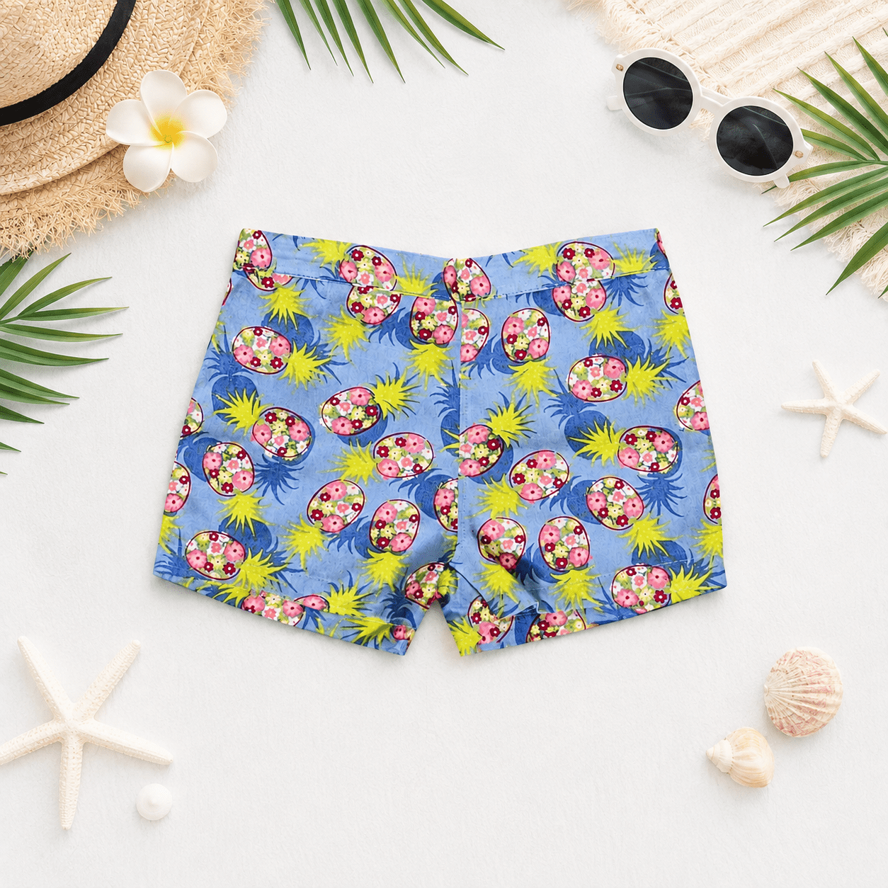 Floral Pineapple Shorts Set for Kids