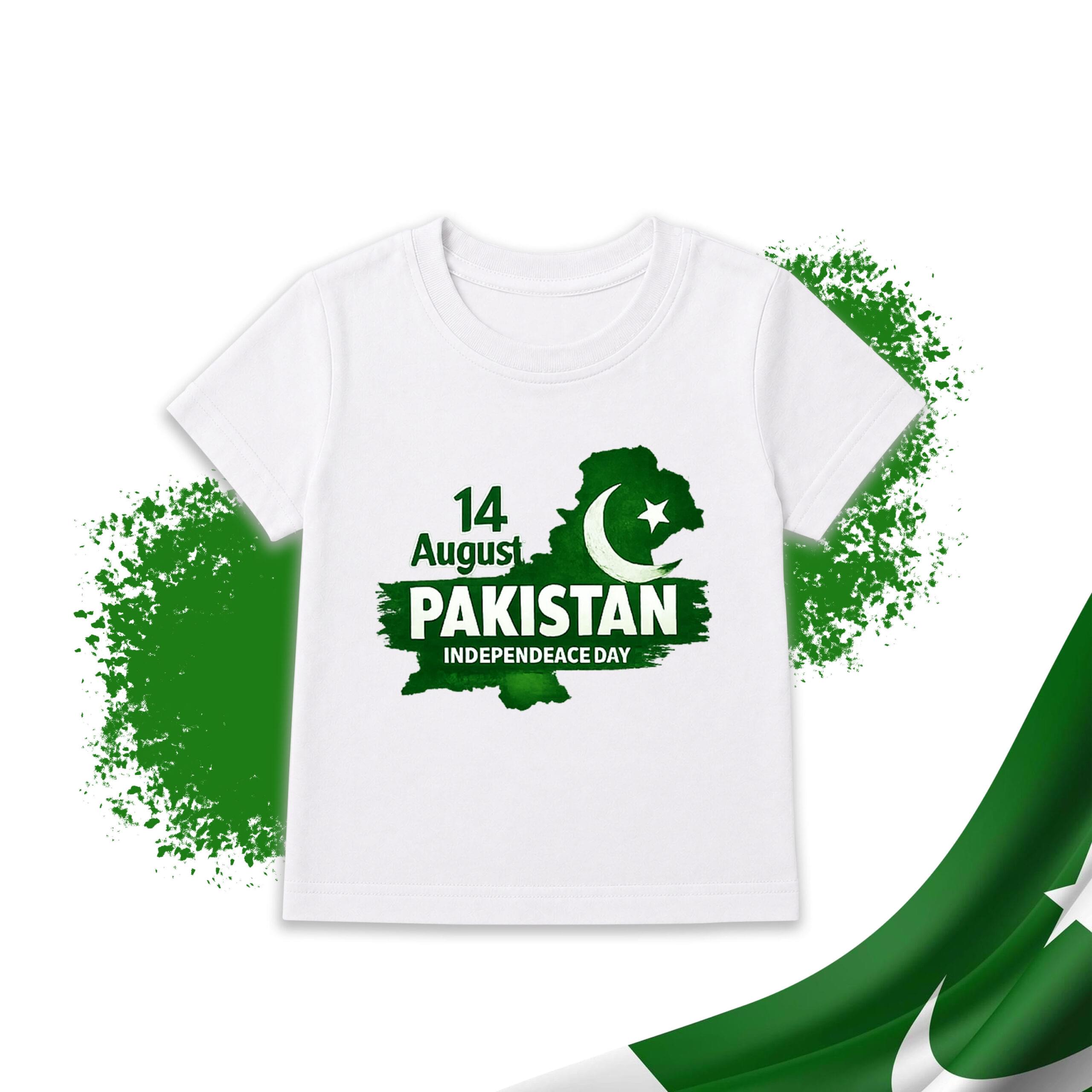 14 August Pakistan Map Kids T-Shirt