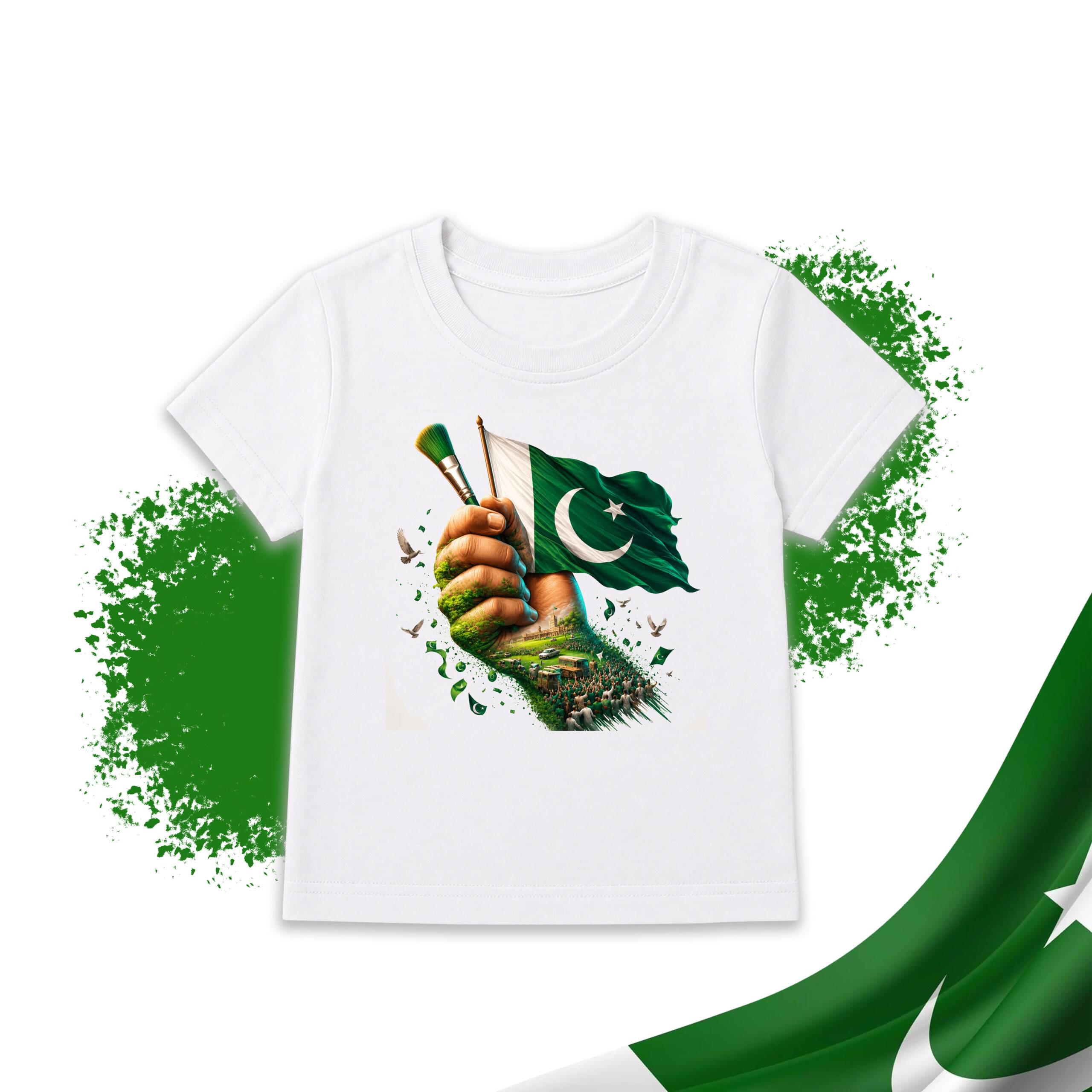14 August Pakistan Flag Kids T-Shirt