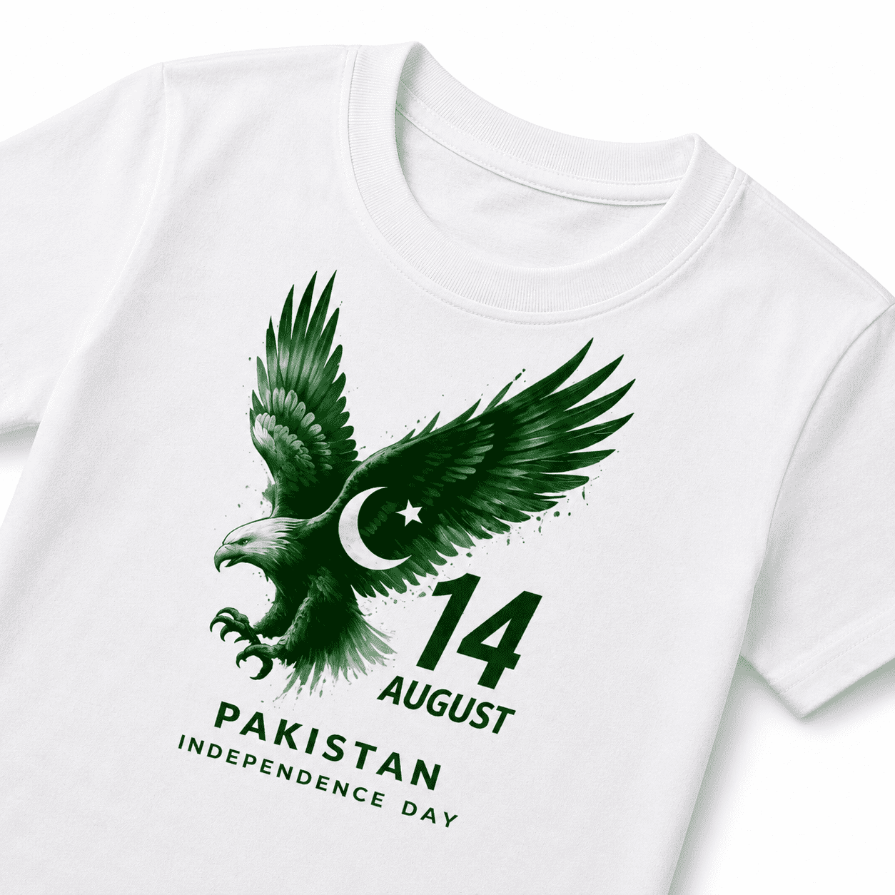 Pakistan Independence Day Eagle T-Shirt for Kids - Image 2