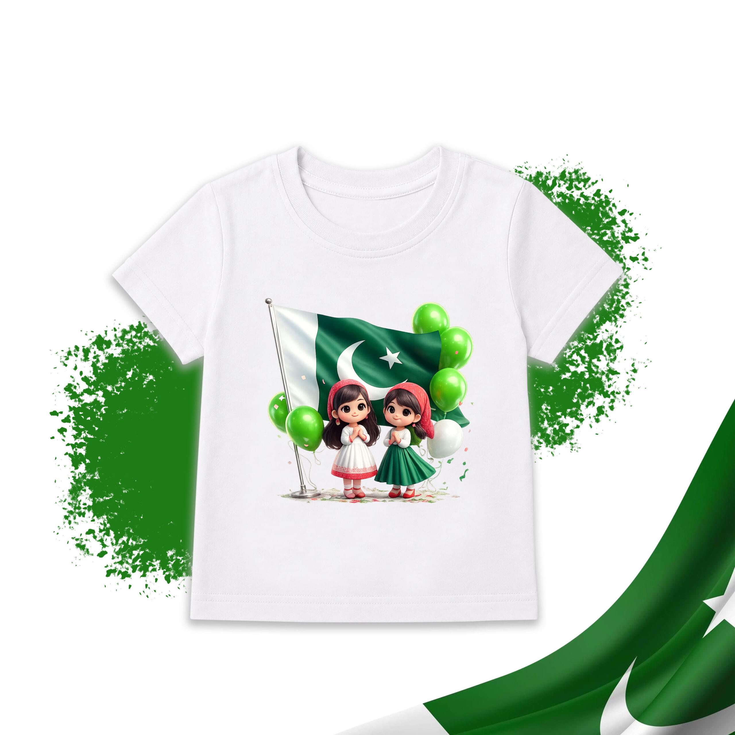 14 August Pakistan Girls Kids T-Shirt