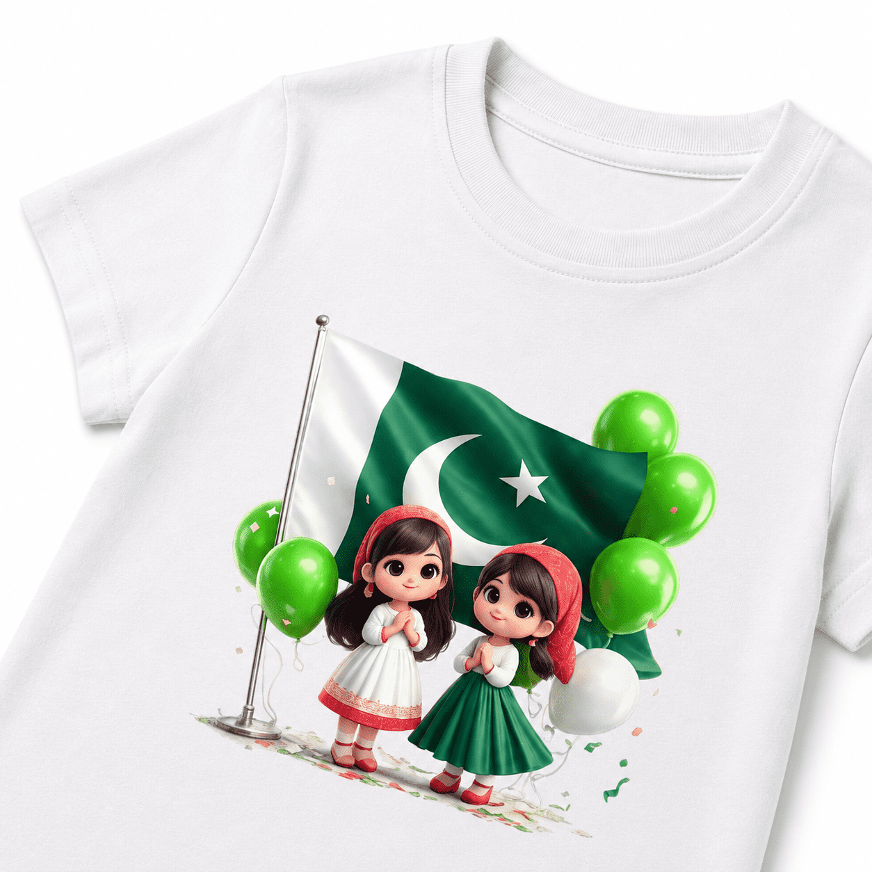 14 August Pakistan Girls Kids T-Shirt - Image 2