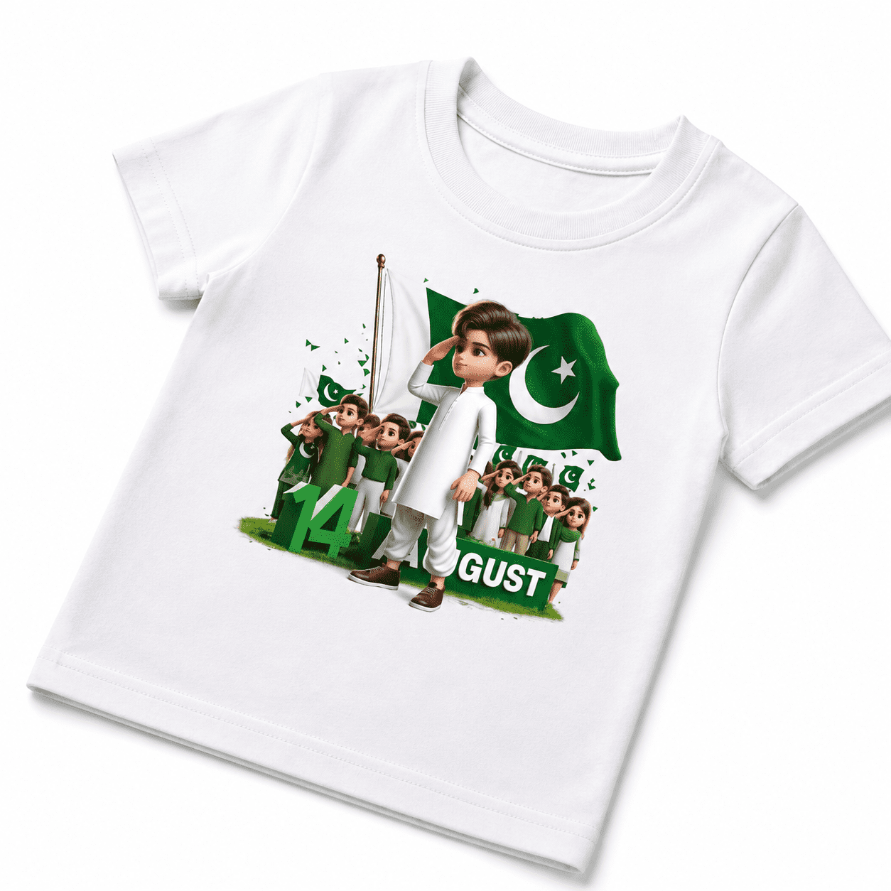 14 August Patriotic Kids T-Shirt - Image 2