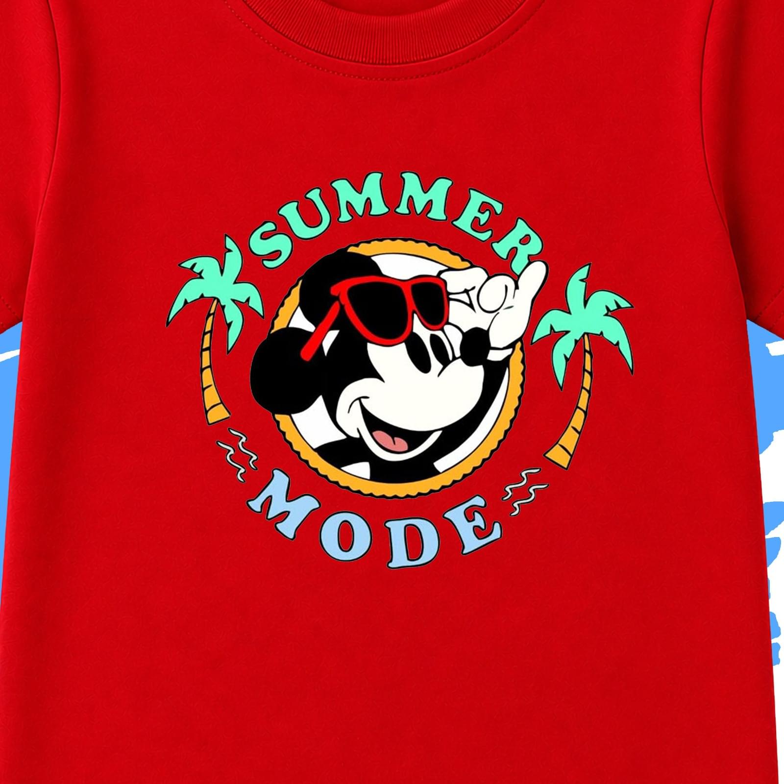 Red Summer T-Shirt for Kids - Image 2