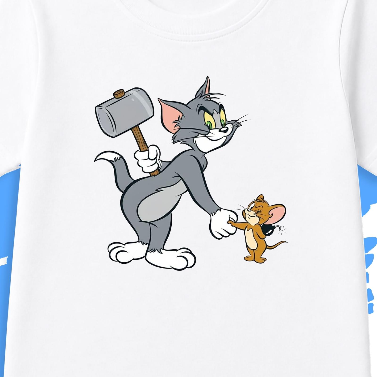White Tom & Jerry T-Shirt for Kids - Image 2