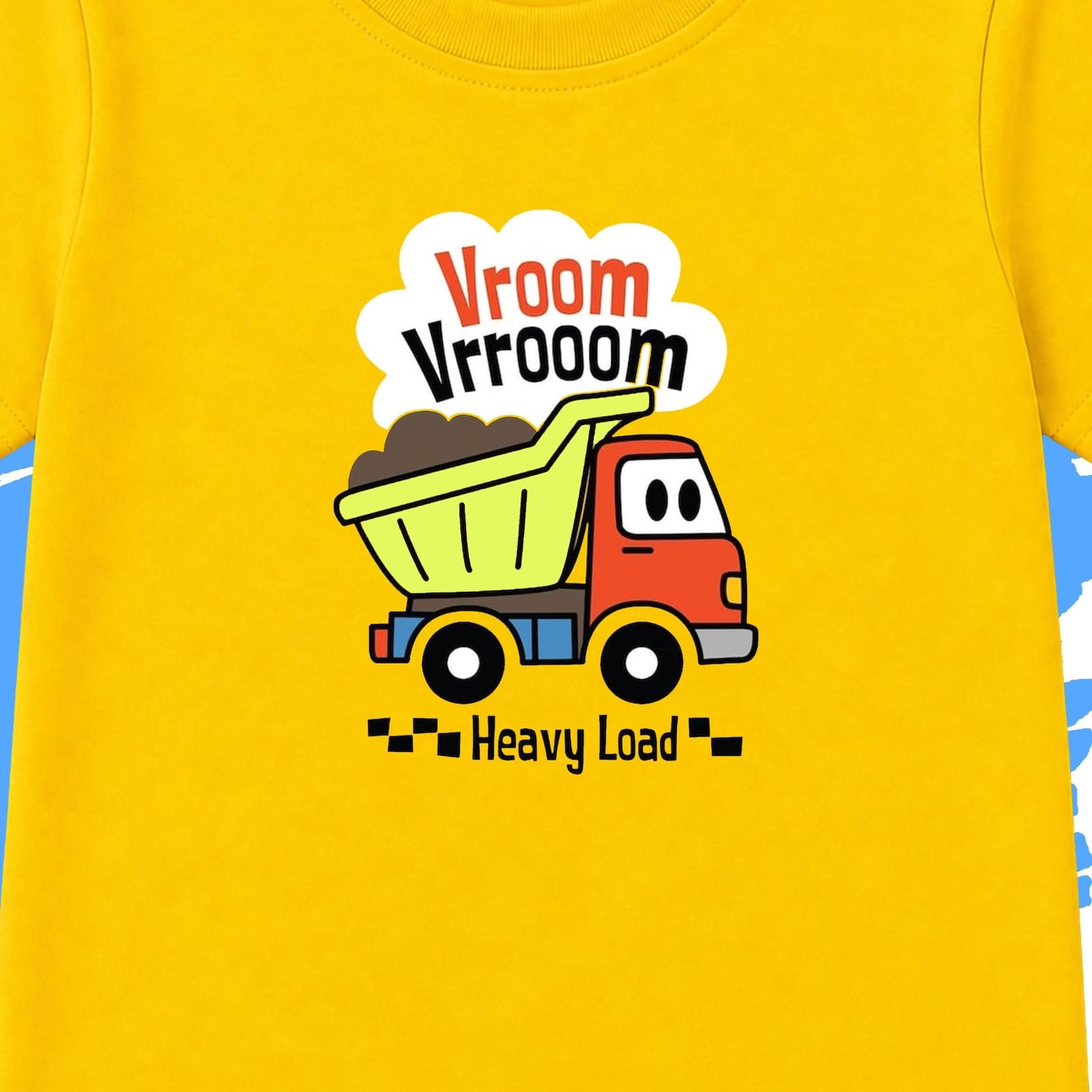 Yellow Heavy Load Truck T-Shirt for Kids - Image 2